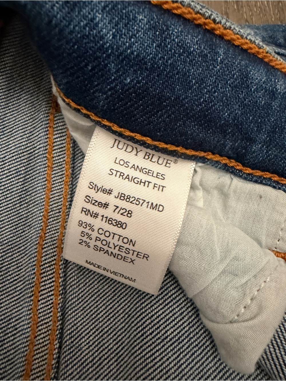 Judy Blue Medium Wash High Rise Seam-Front Straight Leg Jeans Size 7/28 - Picture 7 of 13